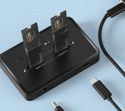 Gembird DD2-U3M2 Desktop dual drive USB Type-C M.2 NVME (and SATA) SSD docking station, black