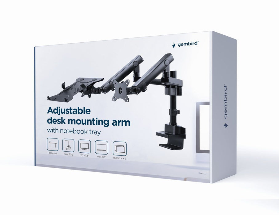 Gembird MA-DA3-02 monitor mount / stand 81.3 cm (32") Desk Black