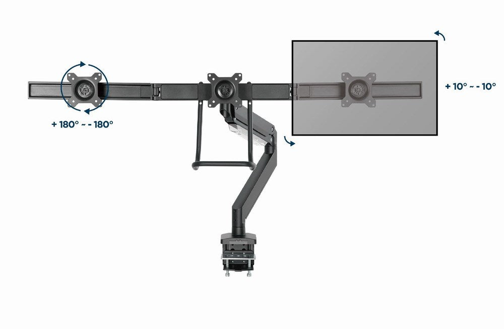 Gembird MA-DA3-03 monitor mount / stand 68.6 cm (27") Desk Black