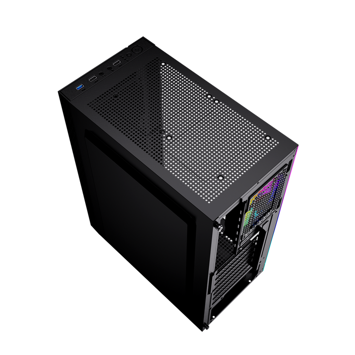 Gembird Fornax 2500 ARGB Gaming ATX computer case, Midi Tower, backlight,  Black