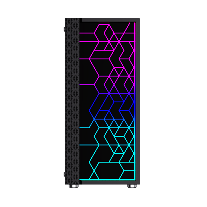 Gembird Fornax 2500 ARGB Gaming ATX computer case, Midi Tower, backlight,  Black