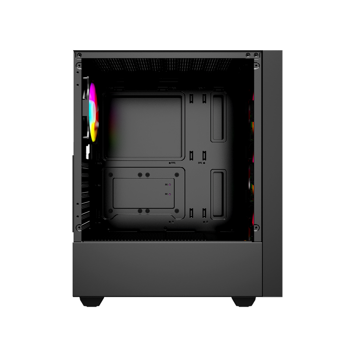 Gembird Fornax 4000 ARGB gaming ATX computer case, Midi Tower, backlight, Black