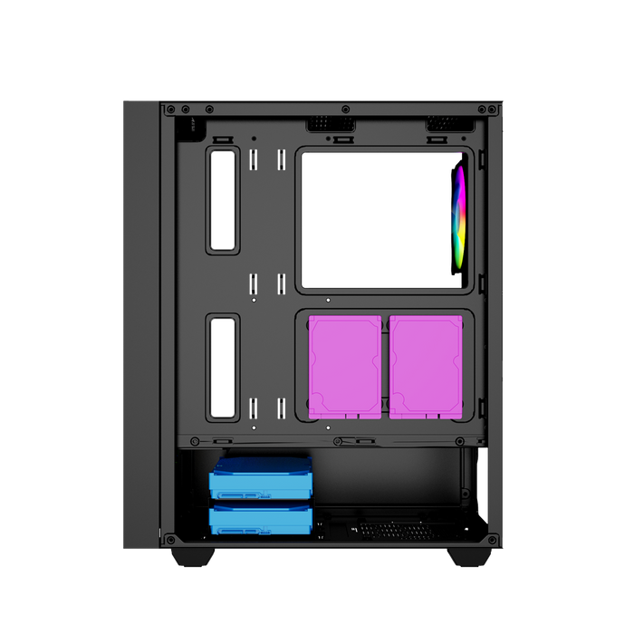 Gembird Fornax 4000 ARGB gaming ATX computer case, Midi Tower, backlight, Black