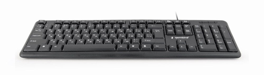 Gembird KB-U-103-RU keyboard Office USB QWERTY English, Russian Black