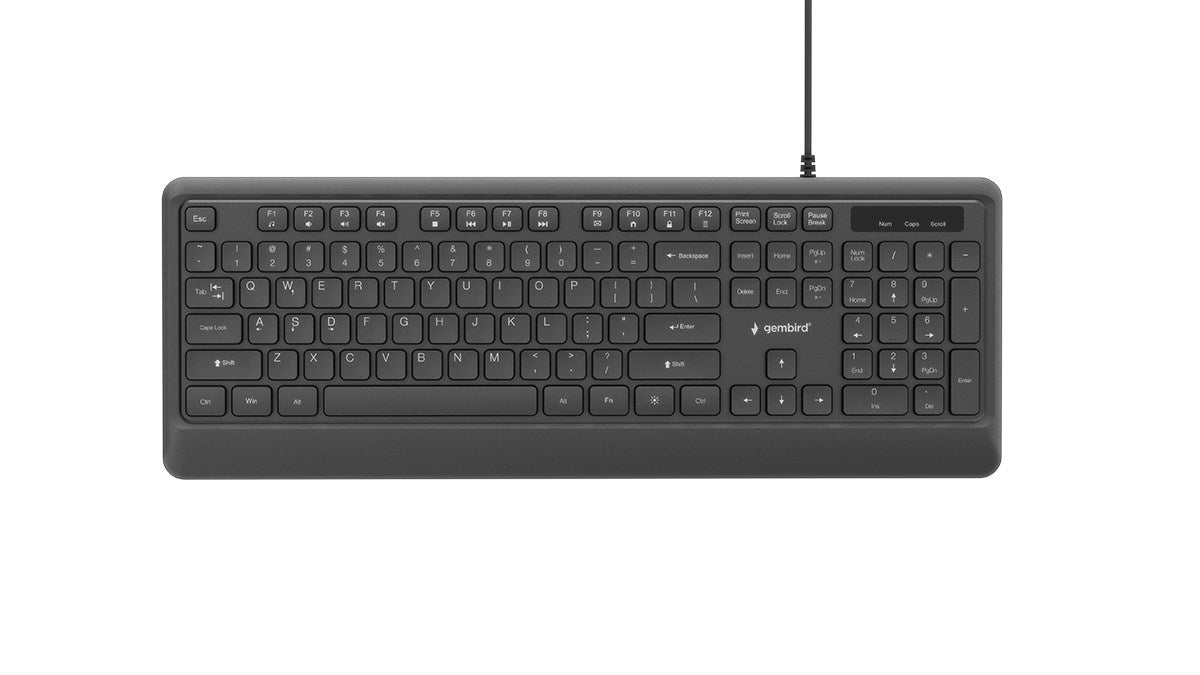 Gembird KB-UML-04 Slim wired backlight keyboard, black, US layout
