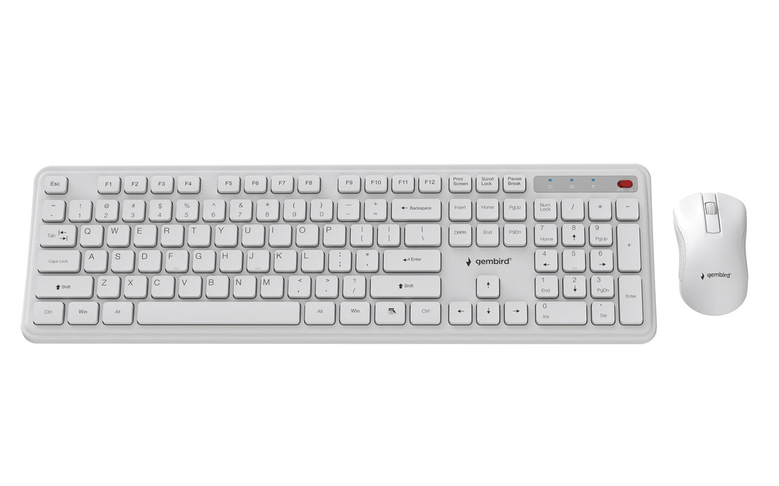 Gembird KBS-WPS-01 Slim Pro Business wireless desktop set, white, US layout