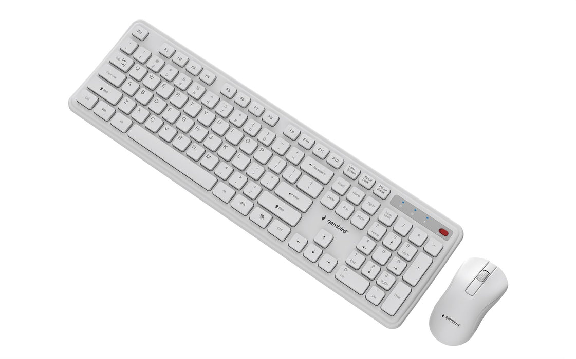 Gembird KBS-WPS-01 Slim Pro Business wireless desktop set, white, US layout