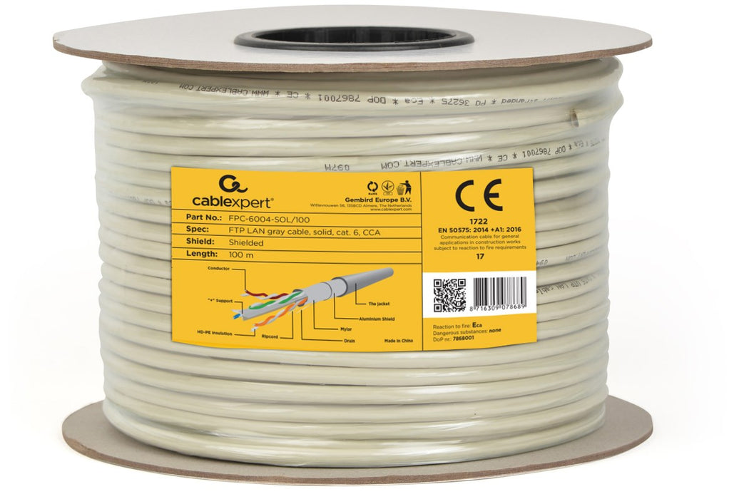 UTP Category 6 Rigid Network Cable GEMBIRD CAT6 FTP 100m 100 m