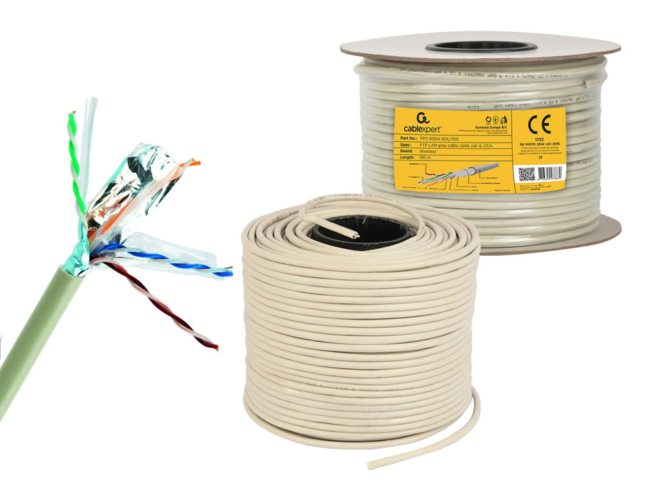 UTP Category 6 Rigid Network Cable GEMBIRD CAT6 FTP 100m 100 m