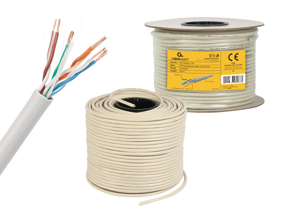 Gembird UPC-5004E-L/100 networking cable Grey 100 m Cat5e U/UTP (UTP)
