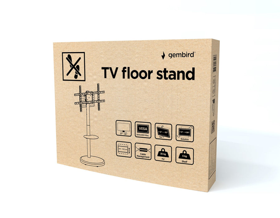 Gembird TVS-86TR-01-W TV floor stand, 37" - 86", white