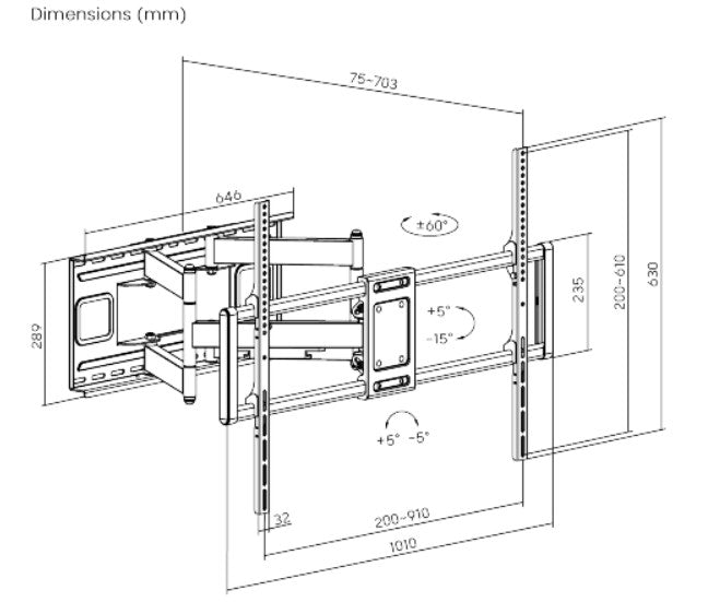 TV Mount GEMBIRD WM-120ST-01 120"