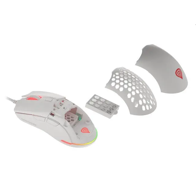 Genesis Gaming Mouse Krypton 8000DPI RGB Ultralight White PAW3333 - Мишки<<<GENESIS компютърна
