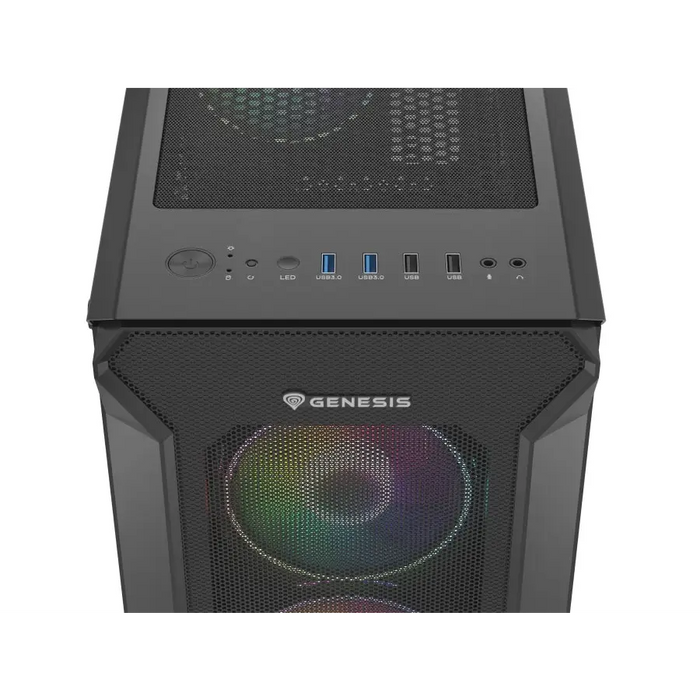 Genesis Gaming PC Case IRID 505 ARGB V2 Midi Tower Window Black - Кутии и охлаждания<<<GENESIS компютърна