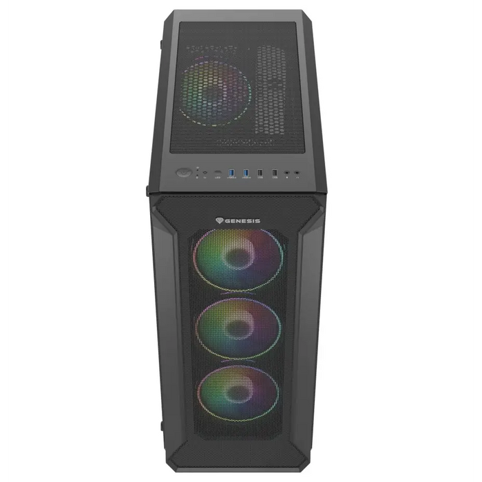 Genesis Gaming PC Case IRID 505 ARGB V2 Midi Tower Window Black - Кутии и охлаждания<<<GENESIS компютърна