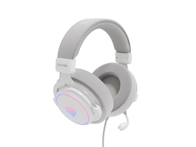 Genesis Headset Neon 764 with microphone RGB illumination USB White - Слушалки<<<GENESIS компютърна