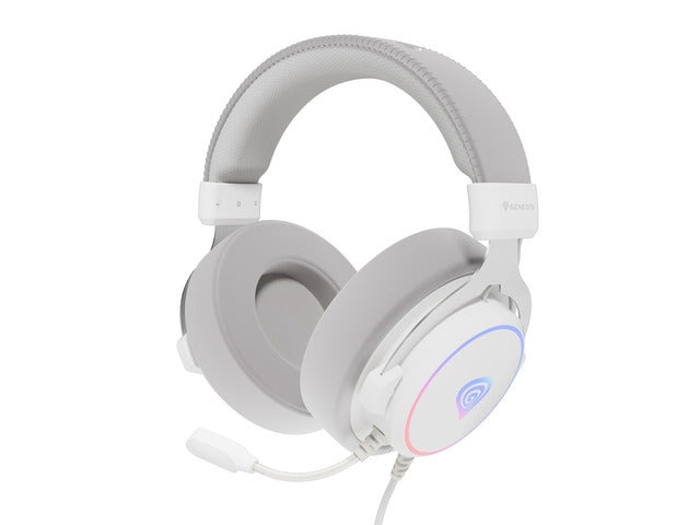 Genesis Headset Neon 764 with microphone RGB illumination USB White - Слушалки<<<GENESIS компютърна