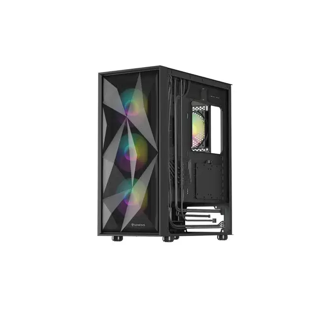 Genesis PC Case DIAXID 605 RGB Mini Tower Window Black - Кутии и охлаждания<<<GENESIS компютърна