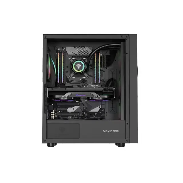 Genesis PC Case DIAXID 605 RGB Mini Tower Window Black - Кутии и охлаждания<<<GENESIS компютърна