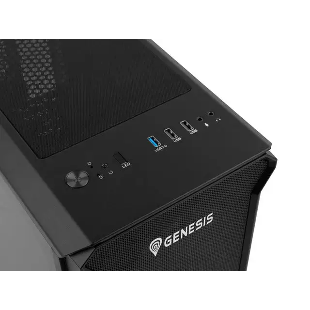 Genesis PC Case Irid 503 ARGB V2 MATX Mini Tower Window Black - Кутии и охлаждания<<<GENESIS компютърна