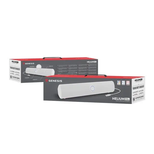 Genesis Soundbar Helium 312BT 2.0 Bluetooth White - Тонколони и микрофони<<<GENESIS компютърна