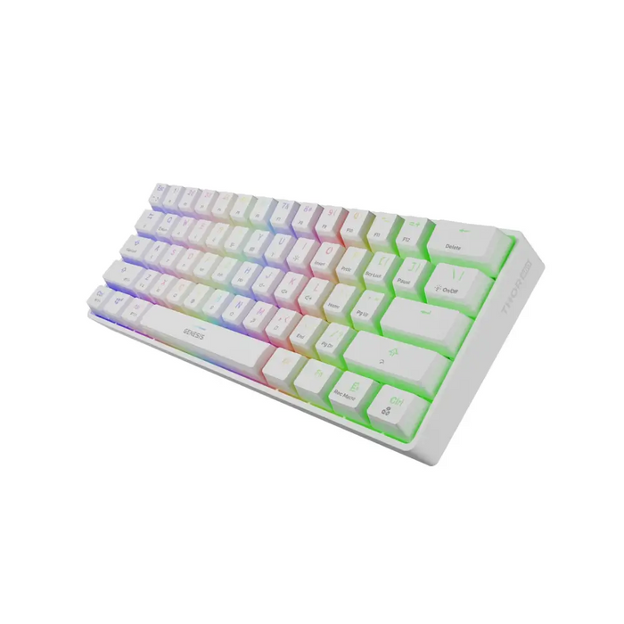 Genesis THOR 660 RGB Gaming keyboard RGB LED light US White Wireless/Wired Wireless connection Gateron Red Switch