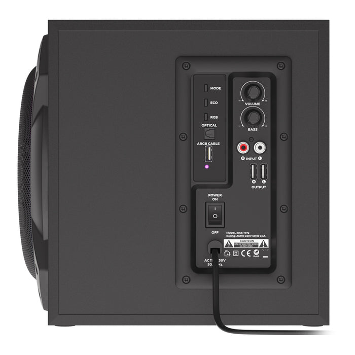 Genesis Speakers Helium 800BT 2.1 Bluetooth ARGB, Black