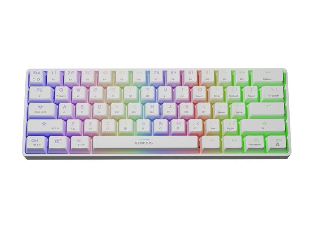 Genesis Mechanical Gaming Keyboard Thor 660 Wireless RGB Backligtht Gateron Red White