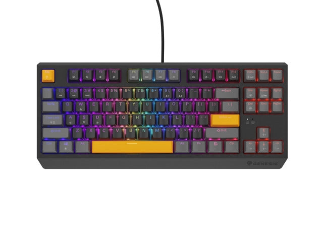 Genesis Gaming Keyboard Thor 230 TKL Anchor Gray Positive US RGB Mechanical Outemu Red