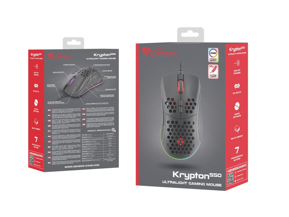 Mouse Genesis KRYPTON 550 RGB Black NMG-1680