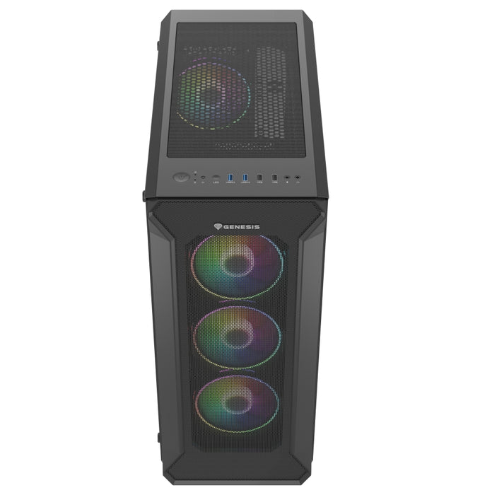 Genesis Gaming PC Case IRID 505 ARGB V2 Midi Tower Window Black
