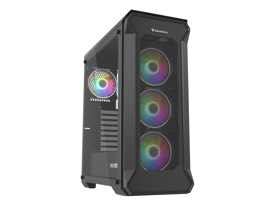 Genesis Gaming PC Case IRID 505 ARGB V2 Midi Tower Window Black