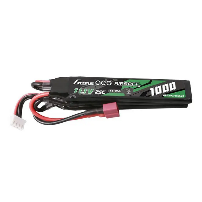 Gens ace 25C 1000mAh 3S1P 11.1V Nunchuck 3X Airsoft Gun Lipo Battery with T Plug - Lithium and NiMH<<<Batteries<<<RC