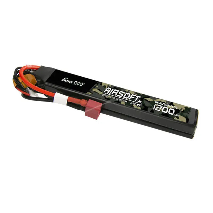 Gens Ace 25C 1200mAh 3S1P 11.1V Saddle Airsoft Gun Lipo Battery with T Plug - Lithium and NiMH<<<Batteries<<<RC