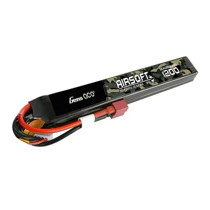 Gens Ace 25C 1200mAh 3S1P 11.1V Saddle Airsoft Gun Lipo Battery with T Plug - Lithium and NiMH<<<Batteries<<<RC