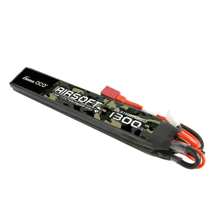 Gens ace 25C 1300mAh 2S1P 7.4V Saddle Airsoft Gun Lipo Battery with T Plug - Lithium and NiMH<<<Batteries<<<RC