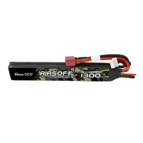 Gens ace 25C 1300mAh 2S1P 7.4V Saddle Airsoft Gun Lipo Battery with T Plug - Lithium and NiMH<<<Batteries<<<RC