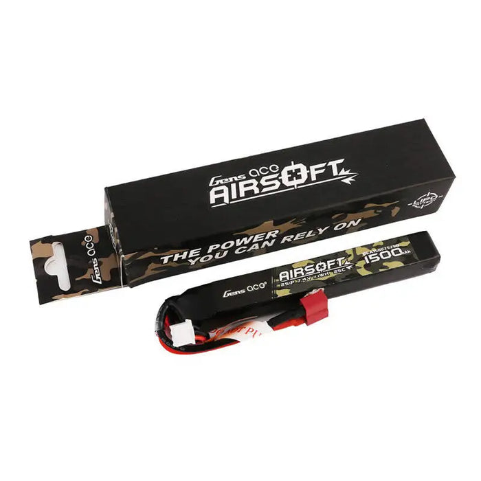 Gens ace 25C 1500mAh 2S1P 7.4V Airsoft Gun Lipo Battery with T Plug - Lithium and NiMH<<<Batteries<<<RC