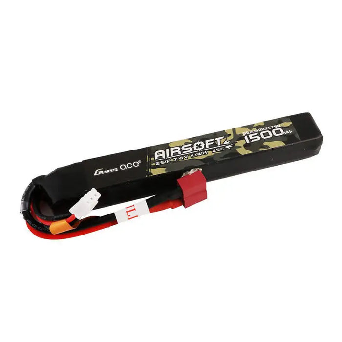 Gens ace 25C 1500mAh 2S1P 7.4V Airsoft Gun Lipo Battery with T Plug - Lithium and NiMH<<<Batteries<<<RC
