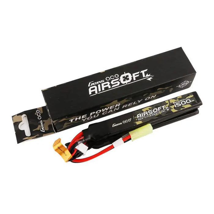 Gens ace 25C 1500mAh 3S1P 11.1V Nunchuck 3X Airsoft Gun Lipo Battery with mini Tamiya Plug - Lithium