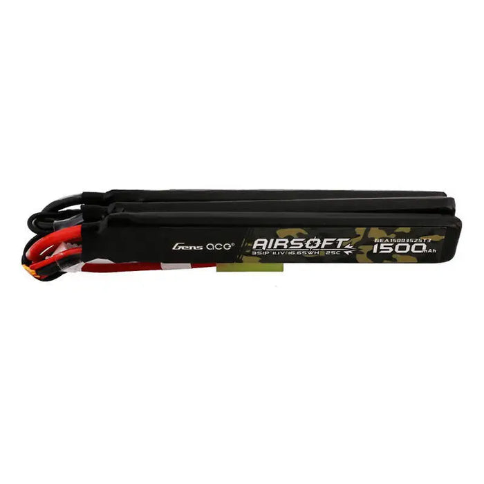 Gens ace 25C 1500mAh 3S1P 11.1V Nunchuck 3X Airsoft Gun Lipo Battery with T Plug - Lithium and NiMH<<<Batteries<<<RC
