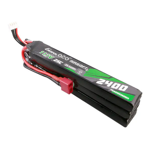 Gens ace 25C 2400mAh 3S2P 11.1V NUNCHUCK 3X Airsoft Gun Lipo Battery with Deans(T) Plug - Lithium