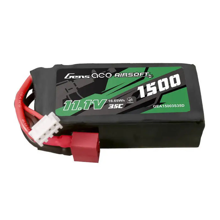 Gens ace 35C 1500mAh 3S1P 11.1V Airsoft Gun Lipo Battery with T Plug - Lithium and NiMH<<<Batteries<<<RC