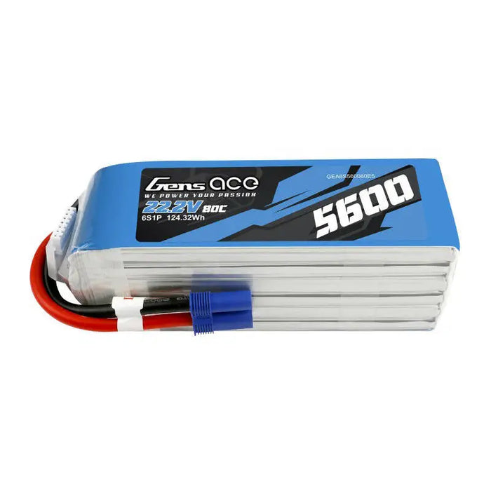 Gens ace 5600mAh 80C 22.2V 6S1P Lipo Battery Pack with EC5 plug - Lithium and NiMH<<<Batteries<<<RC models<<<InnproXML