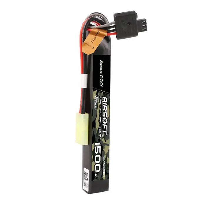 Gens ace G-Tech 25C 1500mAh 2S1P 7.4V Airsoft Gun Lipo Battery with mini Tamiya Plug - Lithium