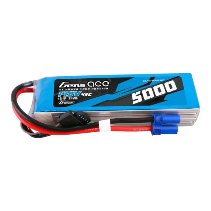 Gens ace G-Tech 5000mAh 14.8V 45C 4S1P Heli Lipo Battery with EC5 Plug - Lithium and NiMH<<<Batteries<<<RC
