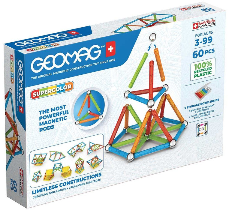 Mагнитен конструктор Geomag - Supercolor, 60 части