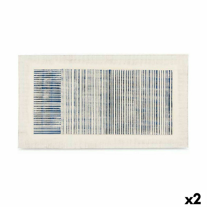 Canvas Gift Decor Blue White Stripes With relief 110 x 60 x 2,5 cm (2 Units)