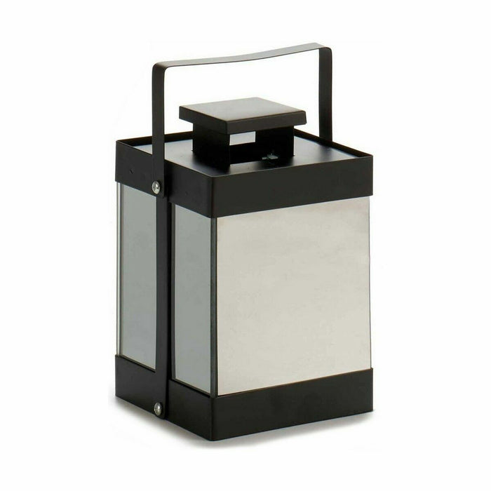 LED Lantern Gift Decor Black 12,5 x 18,5 x 12,5 cm Mirror (6 Units)
