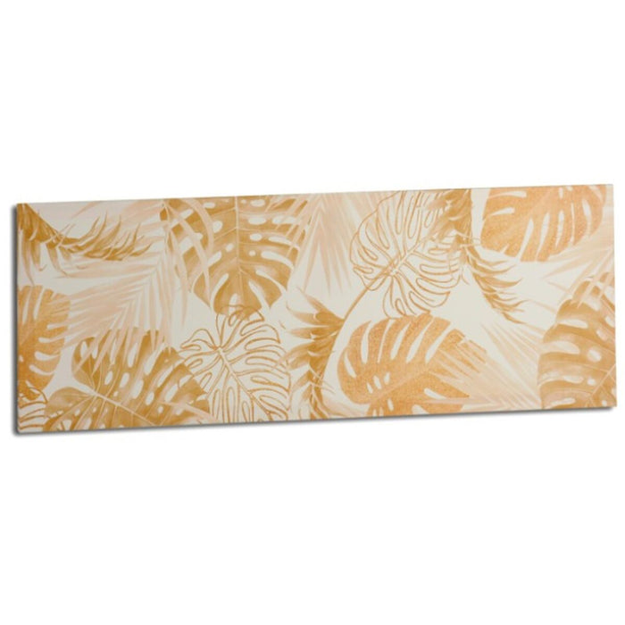 Canvas Gift Decor Golden Leaf of a plant 90 x 30 x 1,5 cm (12 Units)